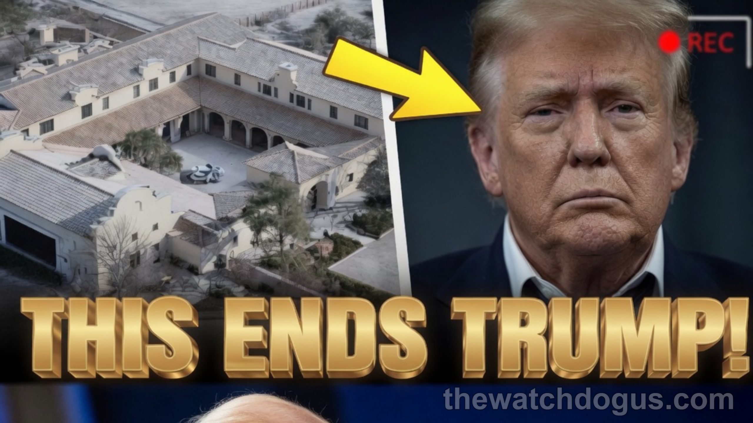 Aerial view of luxurious ranch property connected to Epstein investigation with political figures shown