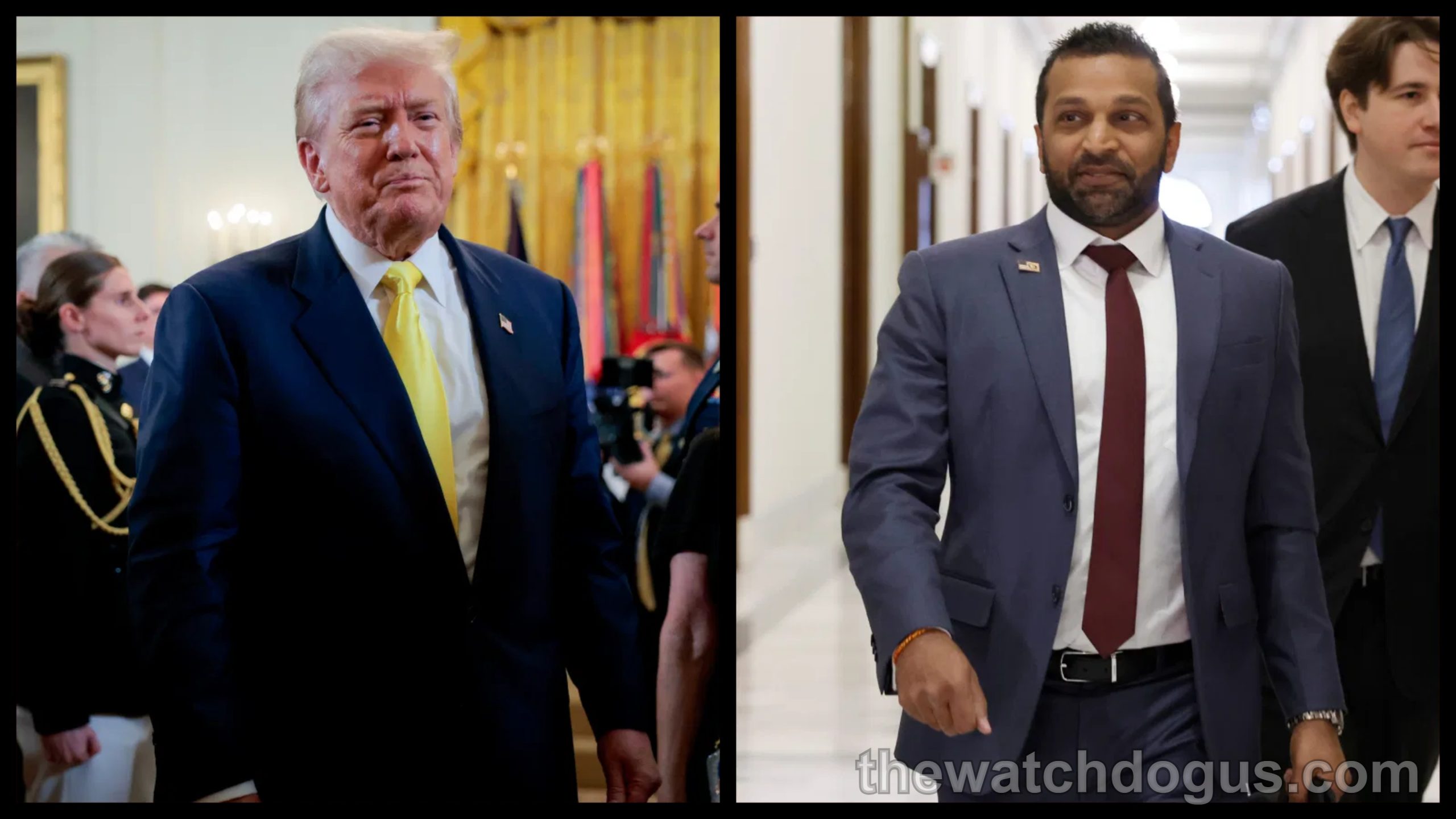 Official in navy suit at White House corridor during FBI arrests drug seizures investigation briefing