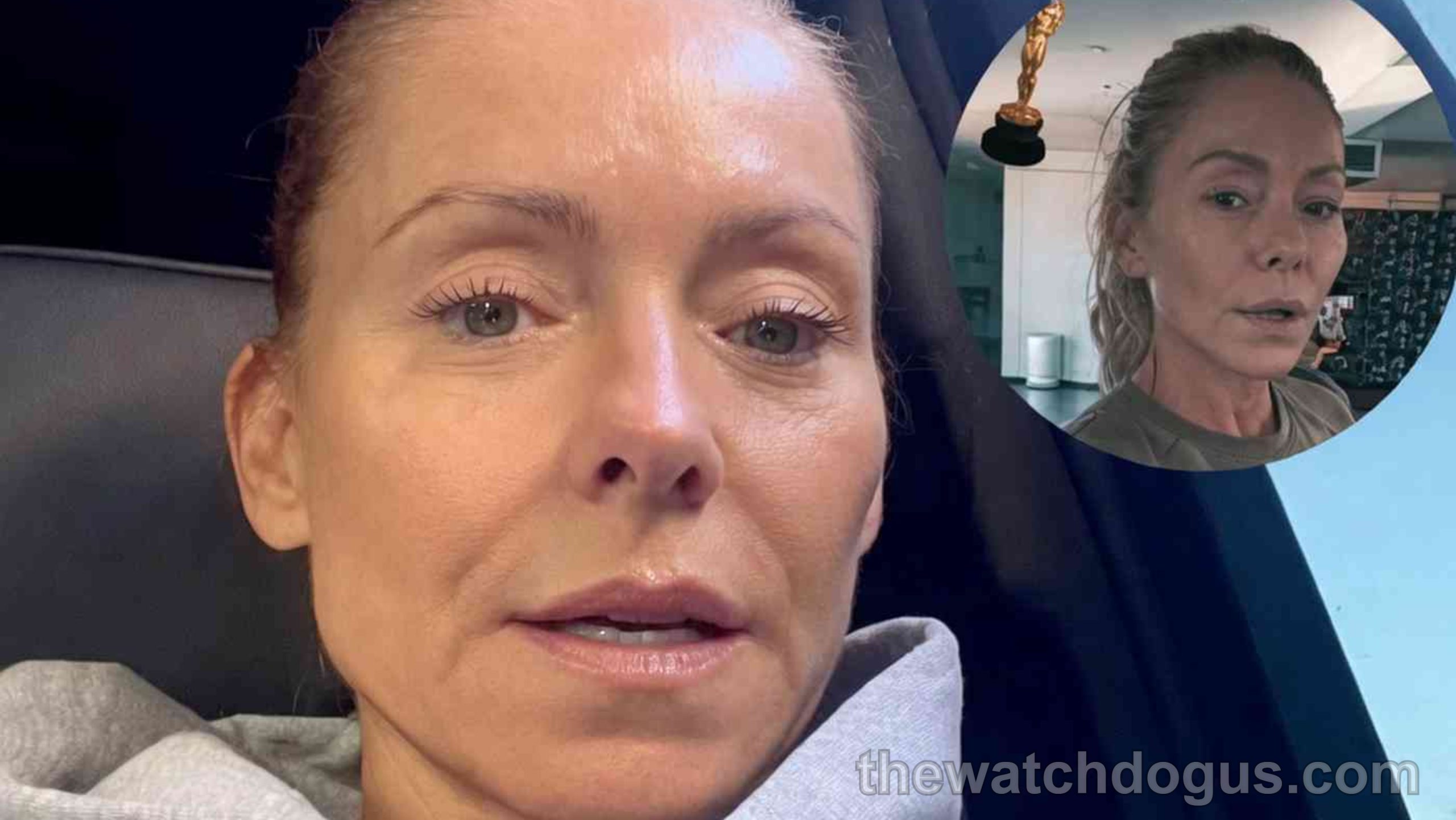 Kelly Ripa hospitalized news update showing the talk show host in recent photos discussing health situation