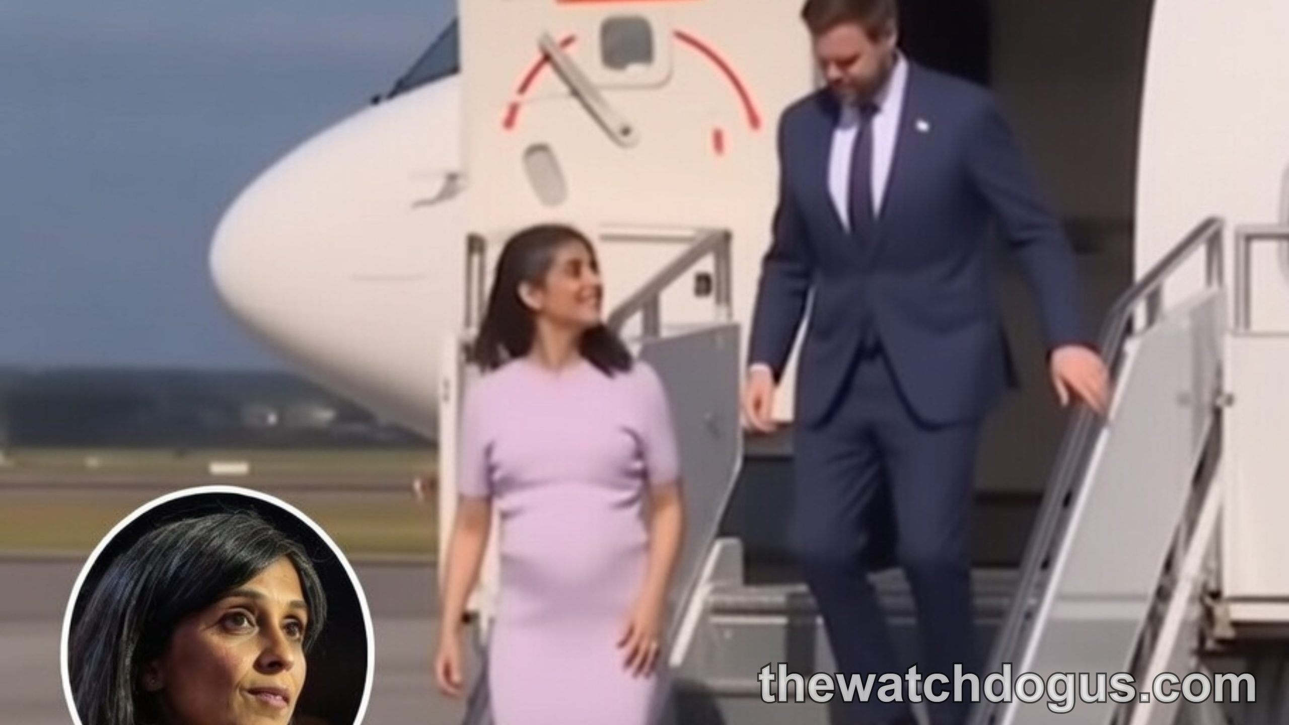 JD Vance viral video shows vice president and wife exiting aircraft at airport runway