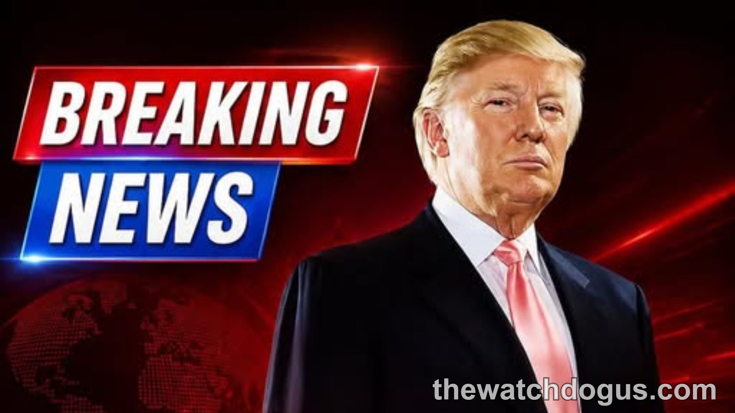 Breaking news graphic showing Trump with ABC News headline about DC crackdown developments