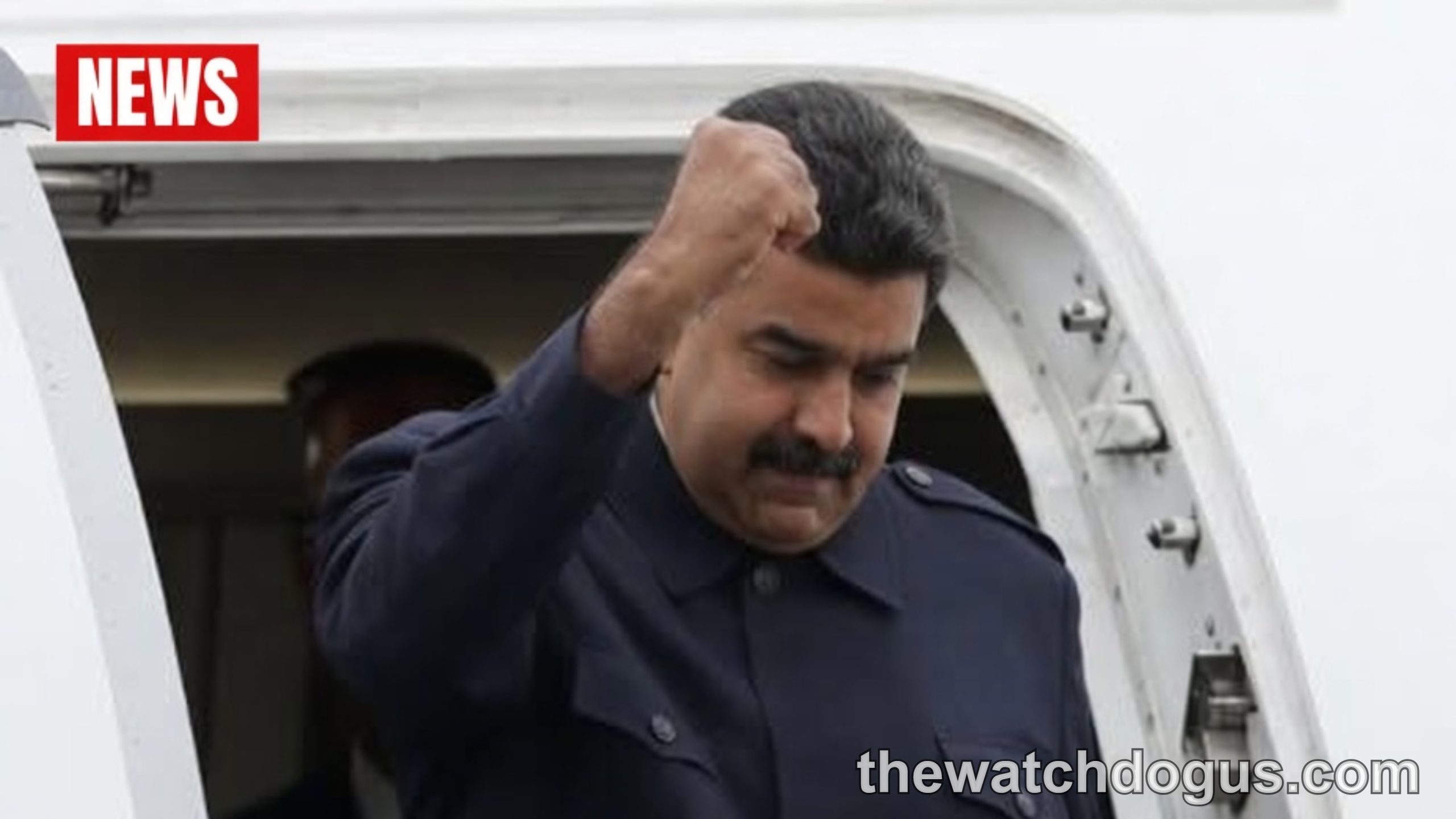 Nicolás Maduro Venezuela president boarding aircraft in dark blue uniform during recent political developments