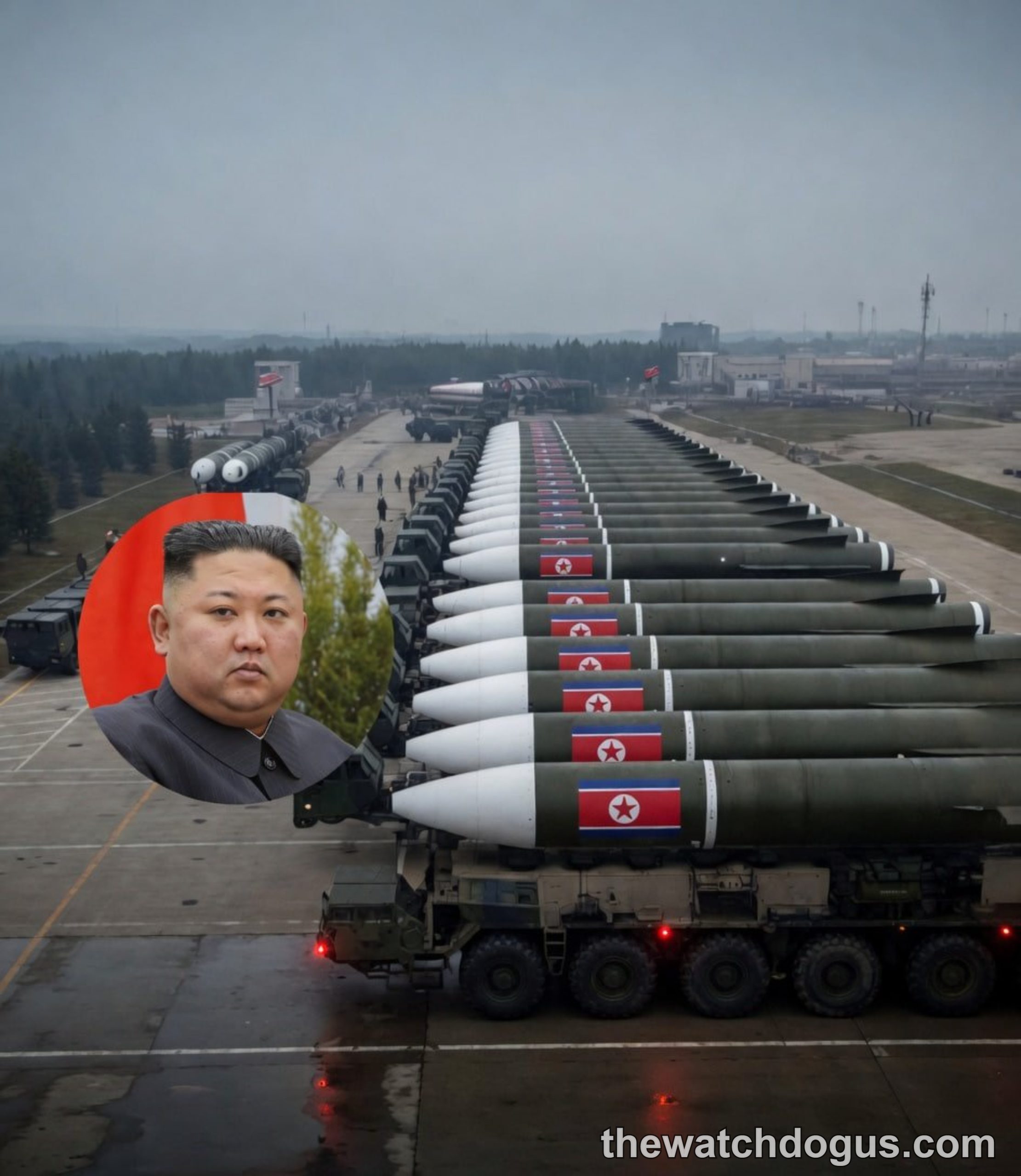 Korea military false reports display missiles with national flags during armed forces demonstration