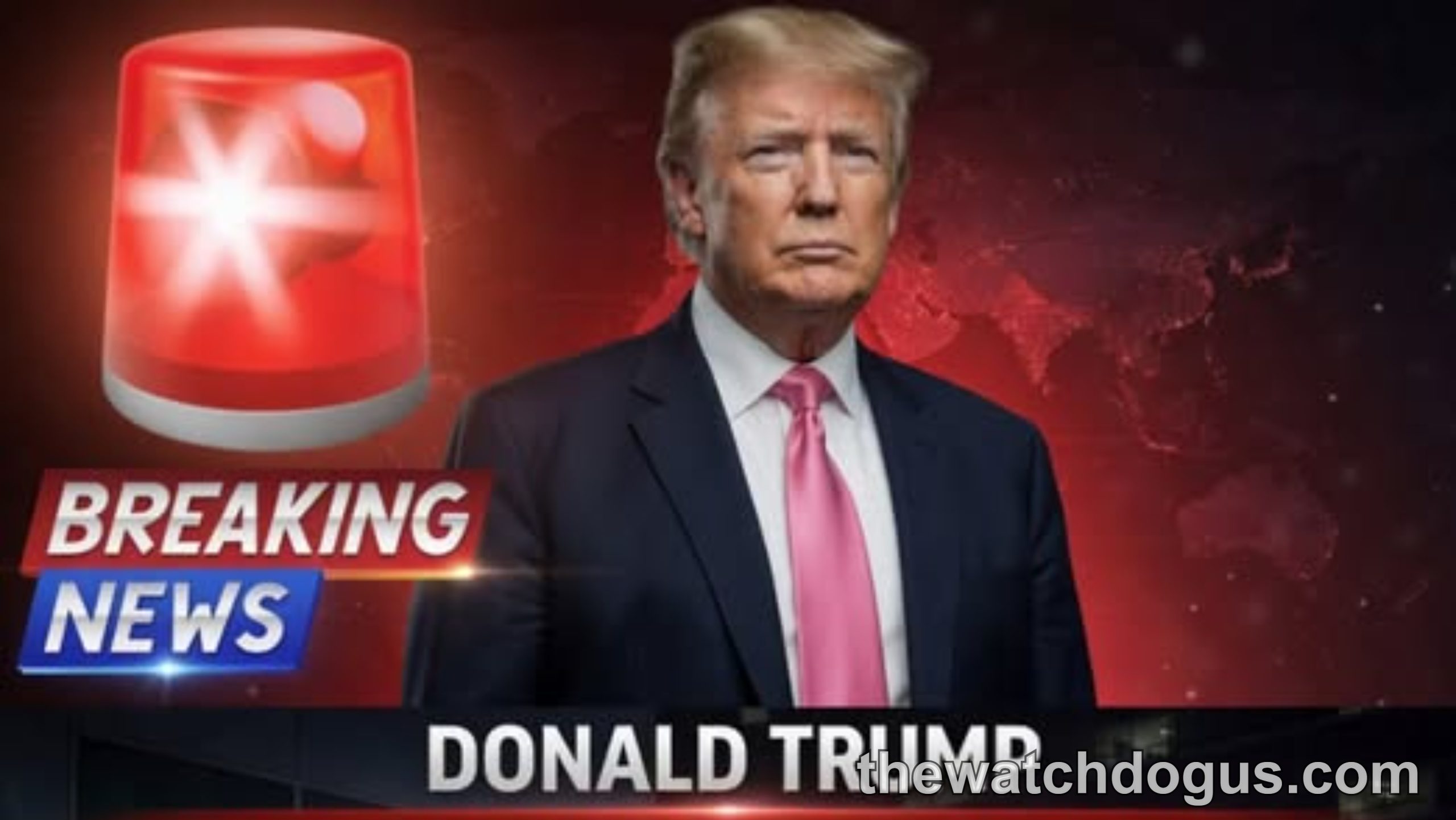 Breaking news graphic showing Donald Trump with hospital emergency scene - verify information from official sources