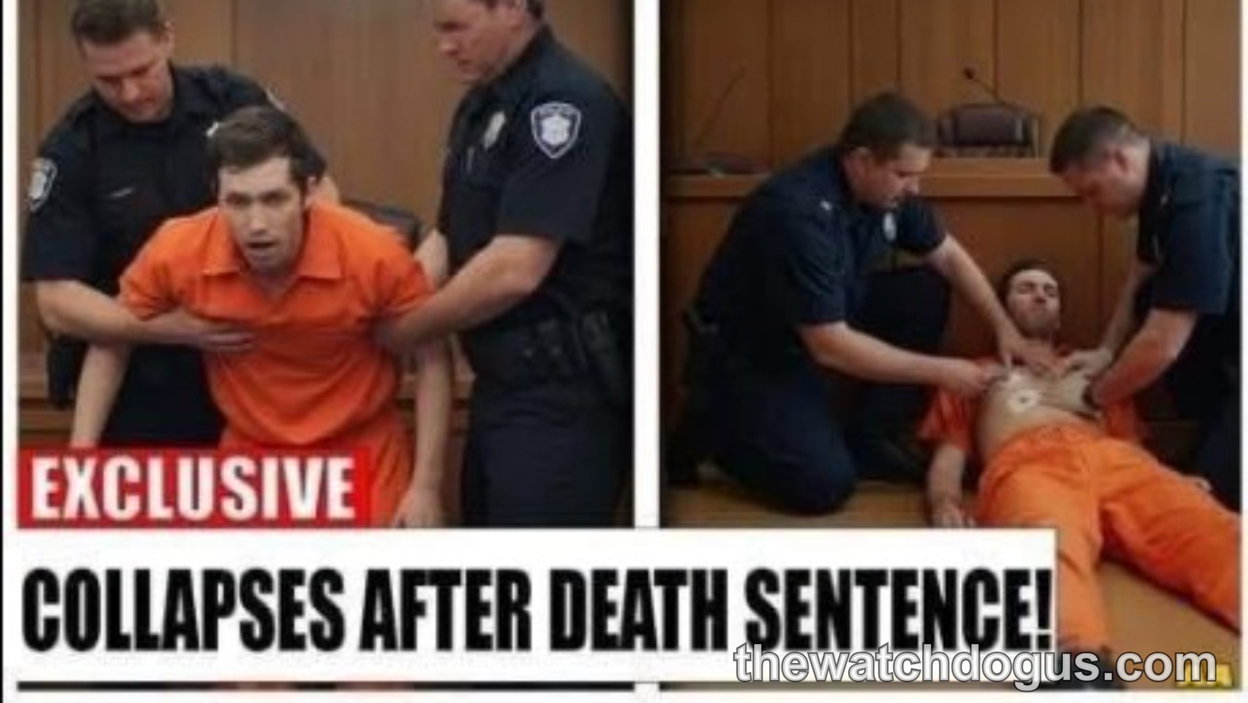 Defendant in orange jumpsuit collapses in courtroom after receiving death sentence verdict from judge