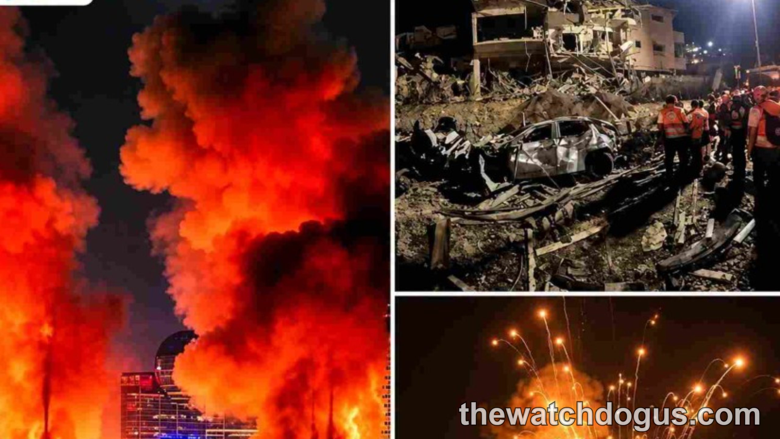 Hillside fire homes damaged with massive flames engulfing residential buildings and destroyed structures at night
