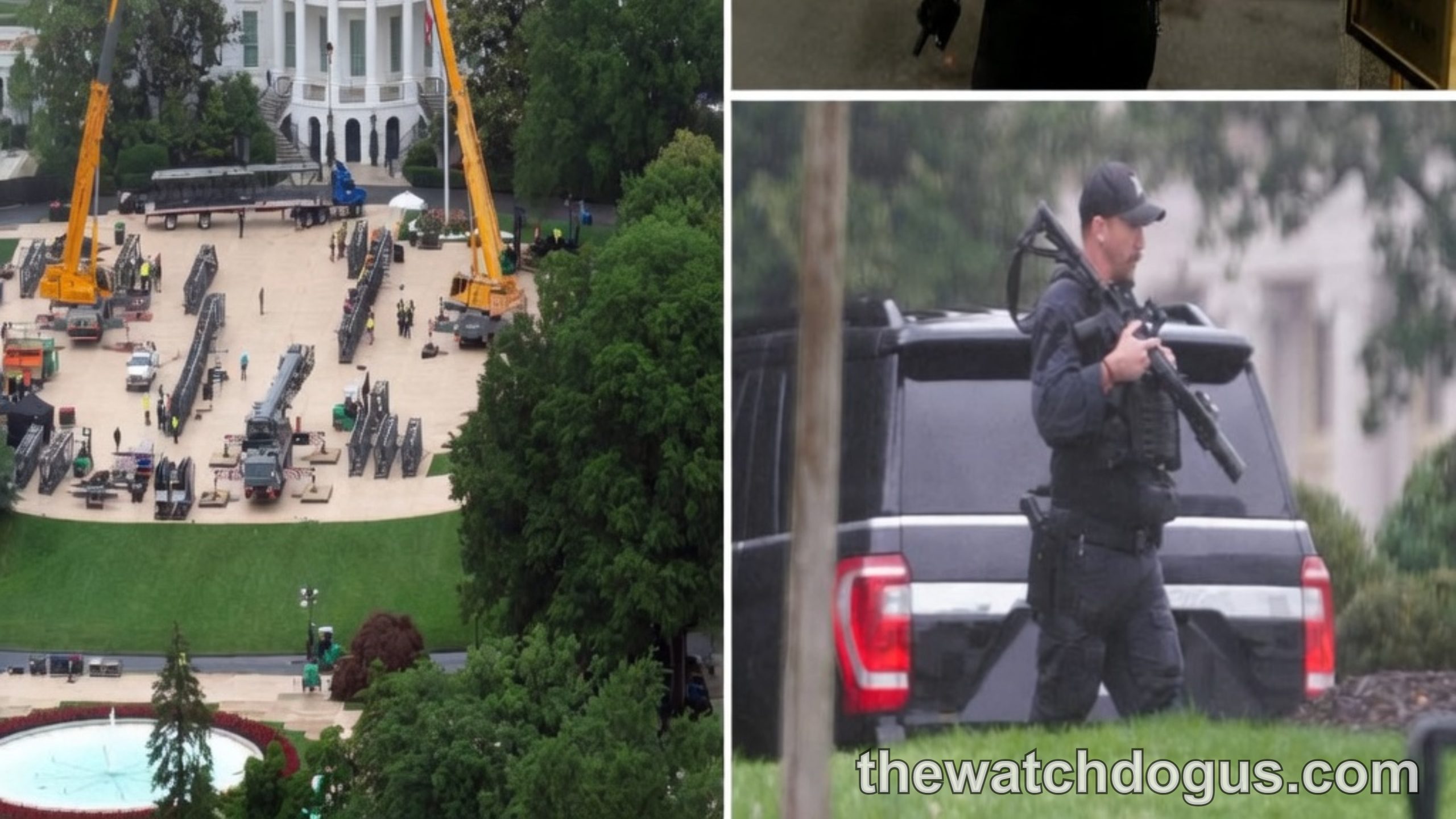 Secret Service and police respond to White House shooting incident with armed personnel and security presence