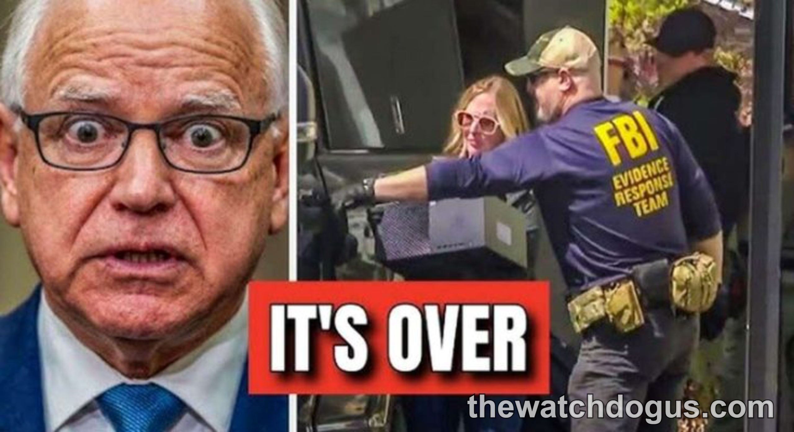 Minnesota fraud investigation shows shocked official as FBI evidence response team conducts enforcement action