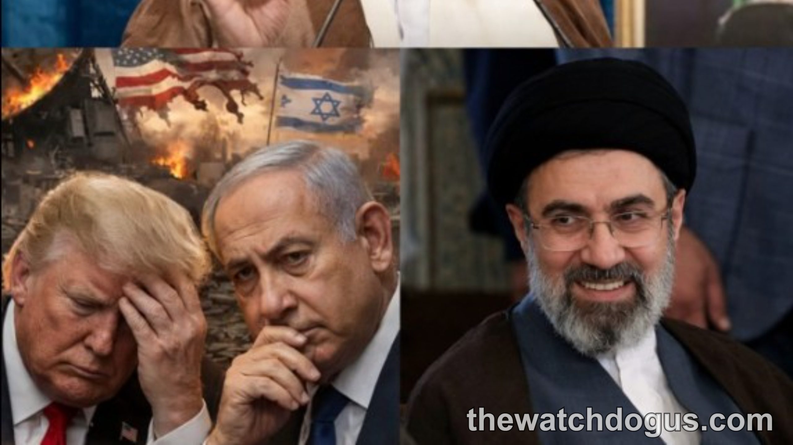 Iranian religious leaders discussing military strategy regarding Iran aircraft carrier development and regional tensions