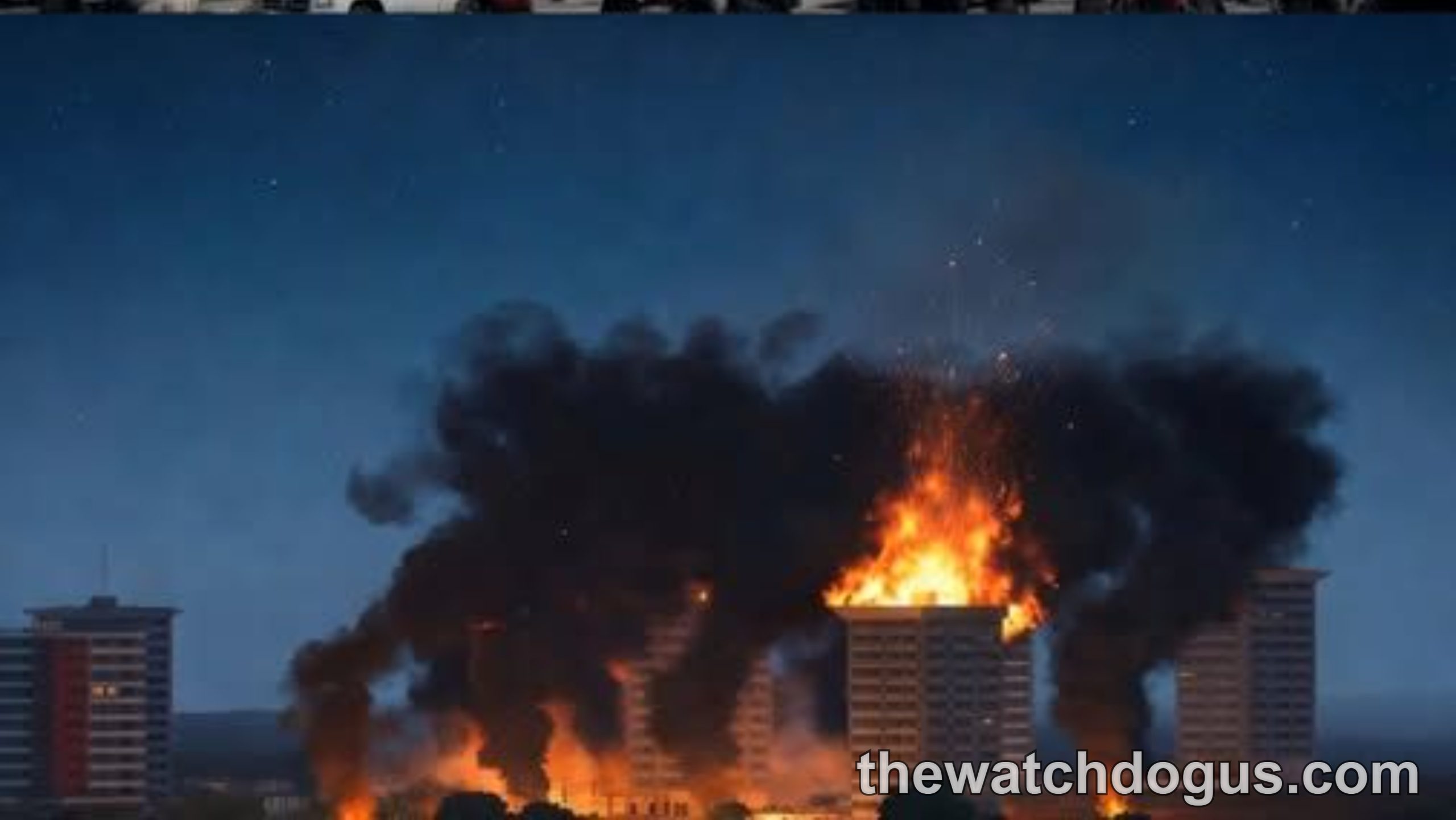 Arma 3 military simulation explosion scene showing industrial cooling towers with smoke and fire effects during combat scenario