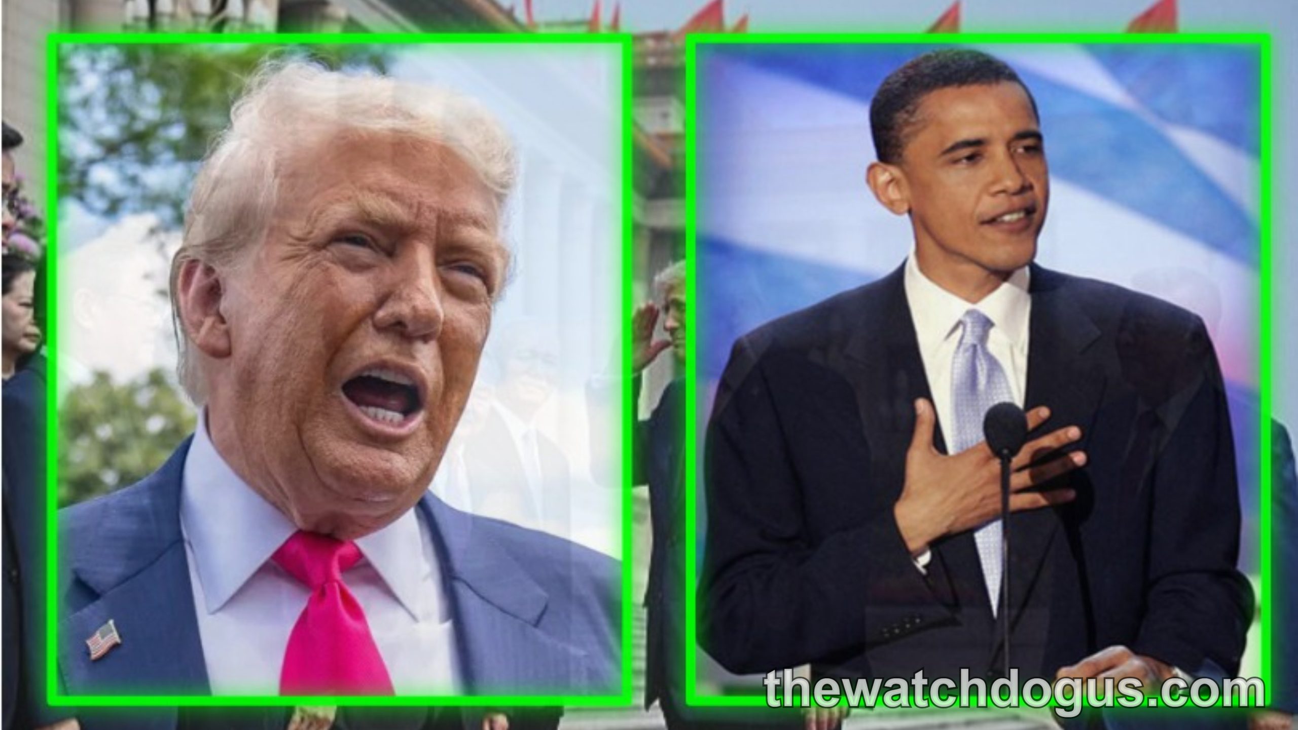 Political figures in news thumbnail about redistricting Supreme Court decisions and international meetings