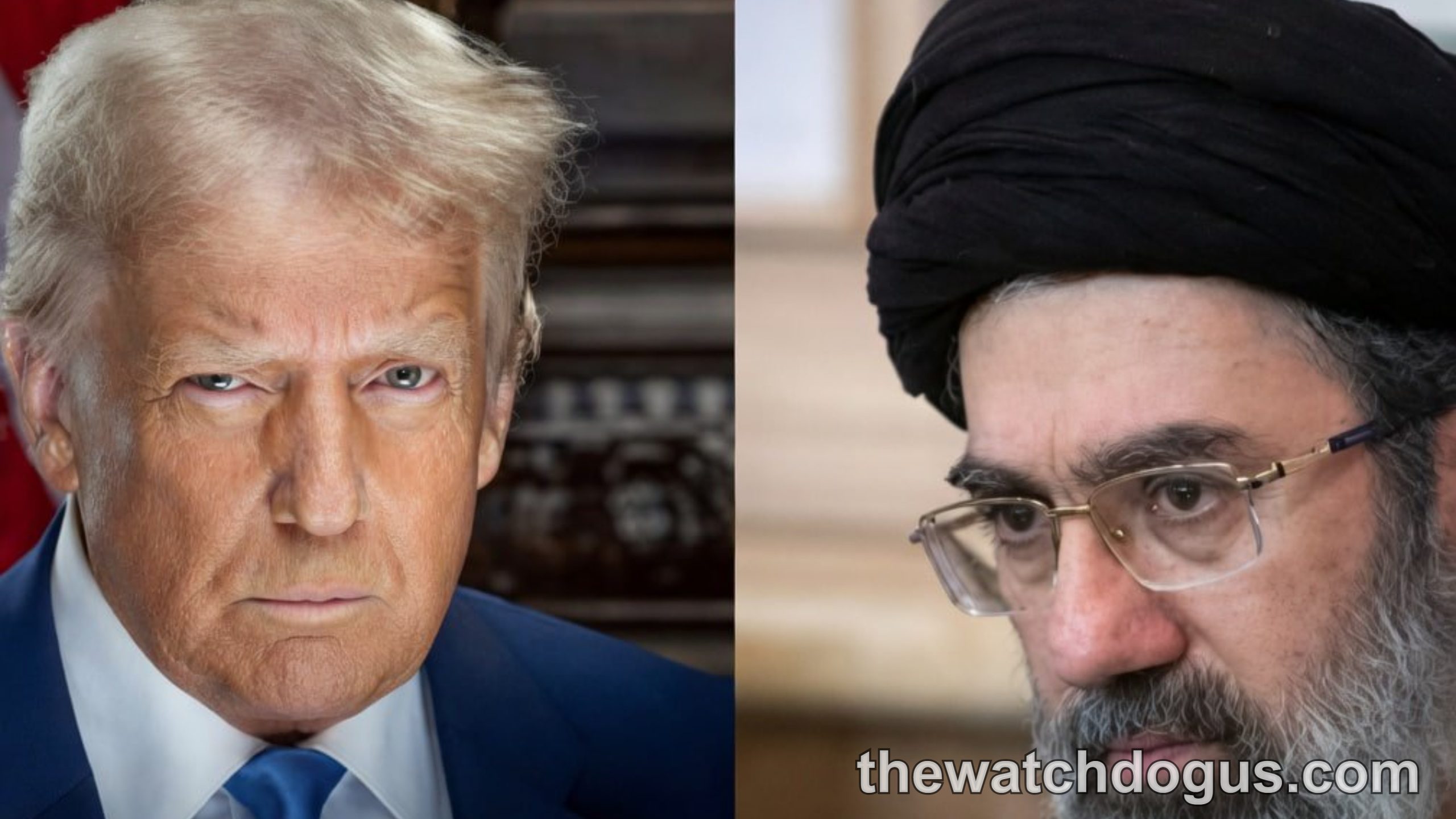 Comparison of two political figures in formal settings discussing Iran military strikes tensions