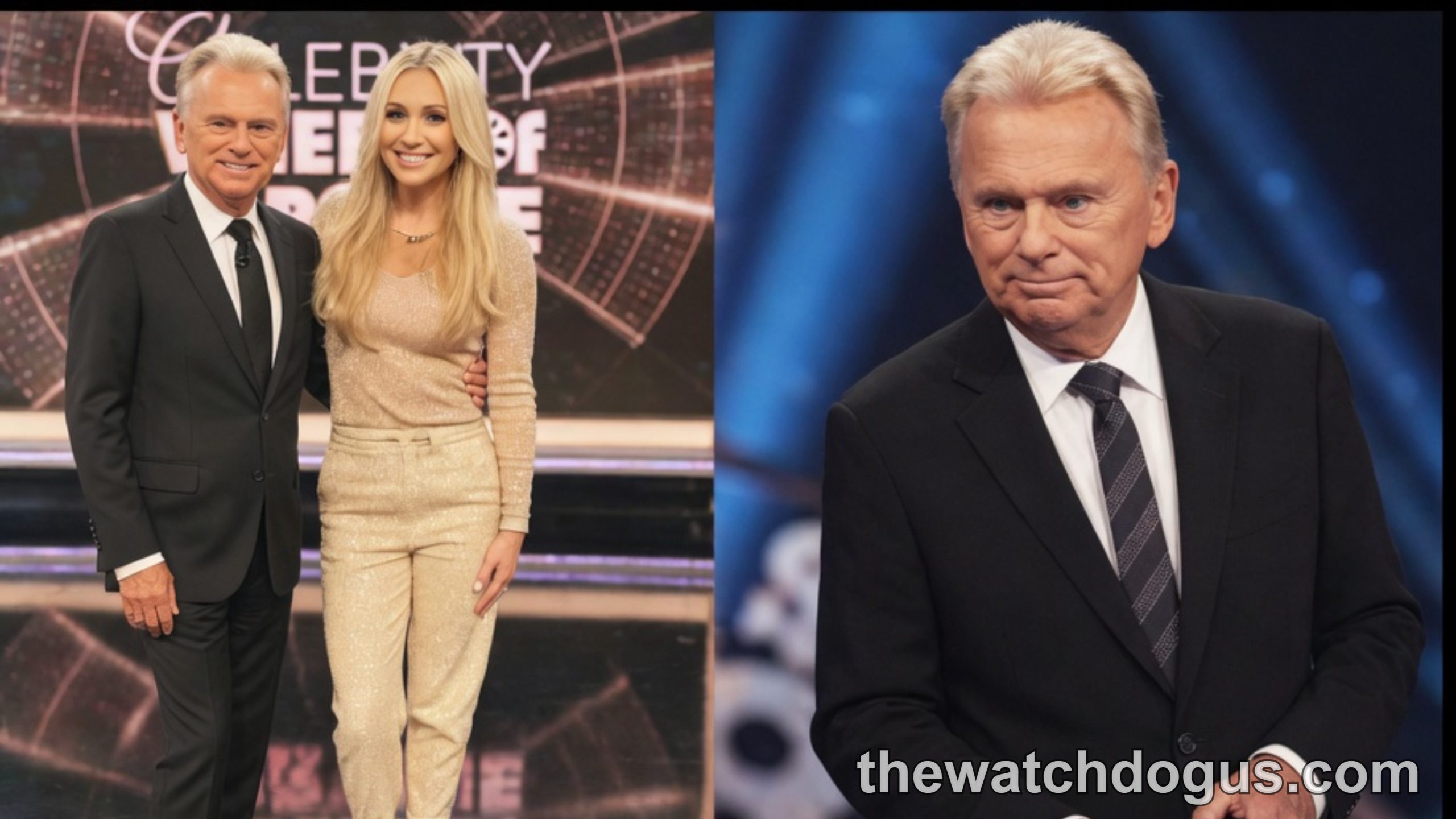 Pat Sajak health news coverage showing television host at event and hospital visit with family member