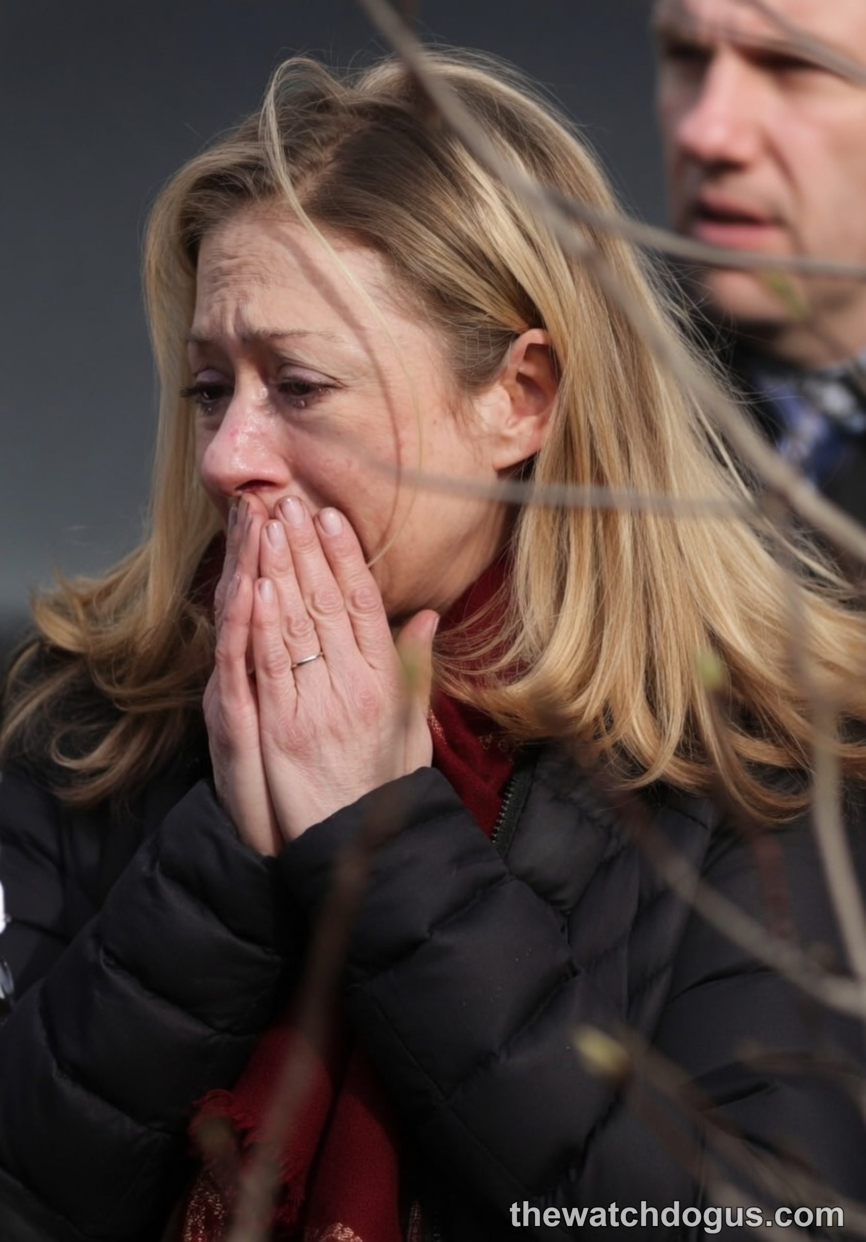 Woman at Chelsea Clinton Initiative event displaying emotional reaction during public appearance
