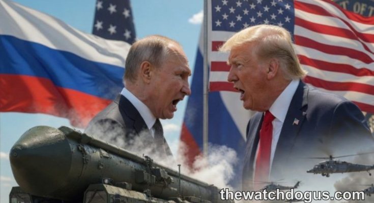 Leaders discussing military coalition alliance strategy with flags and defense equipment in background