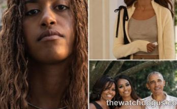 Malia Obama announcement composite image showing portrait and family moments