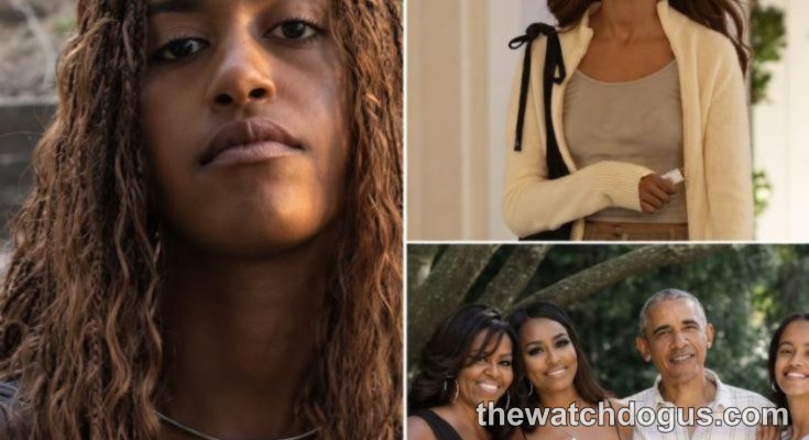 Malia Obama announcement composite image showing portrait and family moments