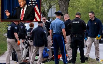 Law enforcement officers gathered at scene following Trump house attack incident with security response