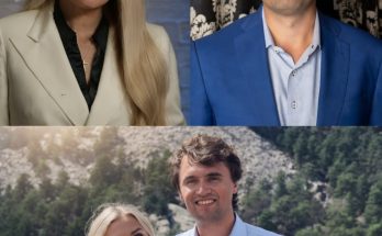 Charlie Kirk wife Utah confirmation hearing - split image showing couple at formal event and outdoor location