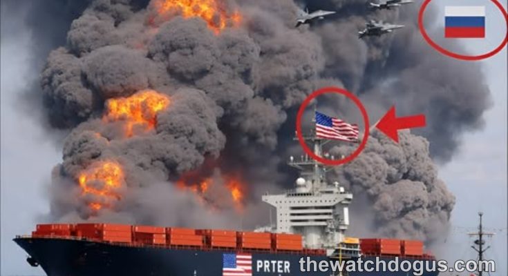 Military ship sinking investigation shows vessel engulfed in flames with aircraft overhead and dock fire