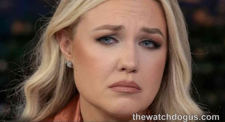 Woman with concerned expression in breaking news broadcast about Turning Point USA threats arrest investigation