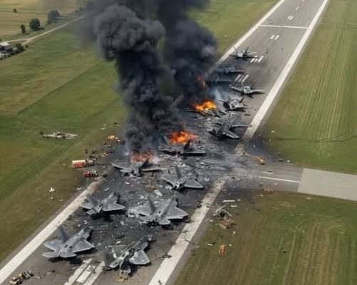 Aerial view of Nelons plane crash Wyoming showing wreckage and emergency response on runway with smoke
