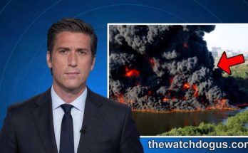 News anchor reporting on major industrial fire disaster with U.S. tragedy response coverage and emergency situation