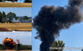 Compilation of emergency response images showing controlled demolition explosions and wildfire smoke from BC mudslide death incident area
